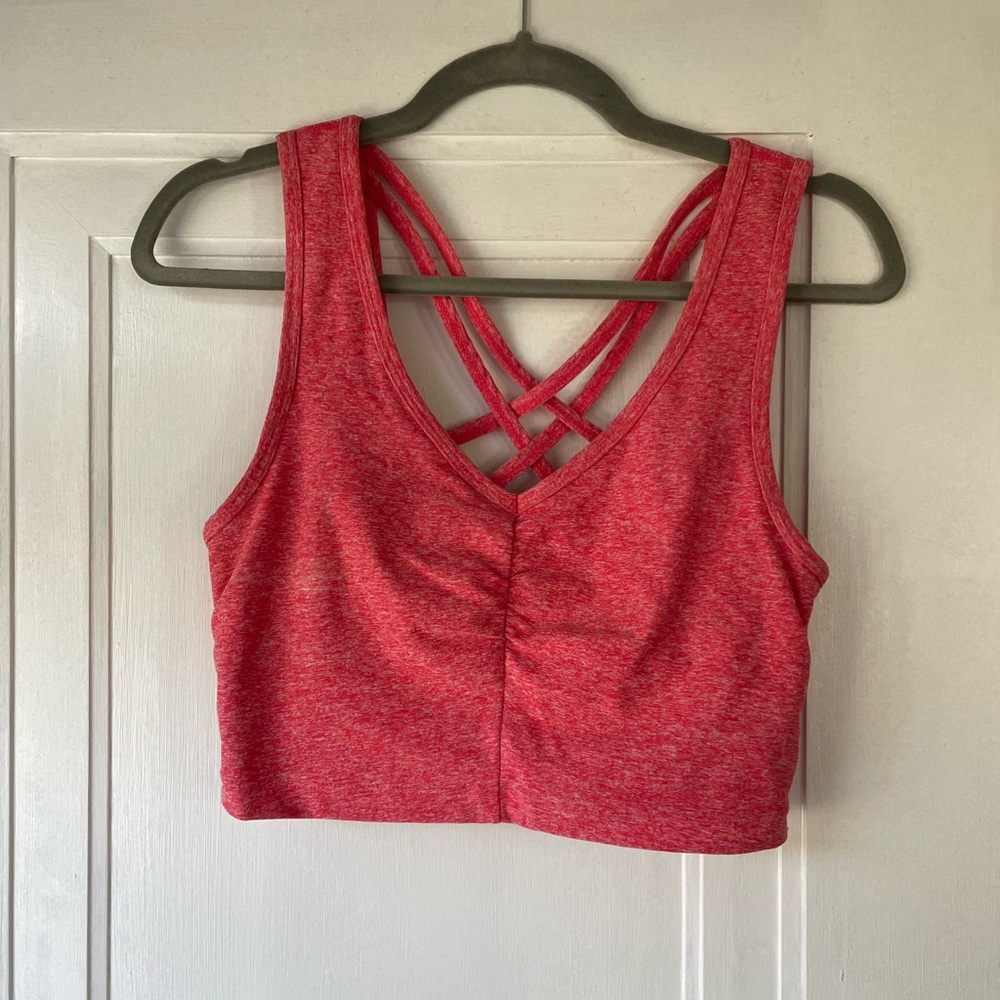 Zella pink heather sports bra. Size S.